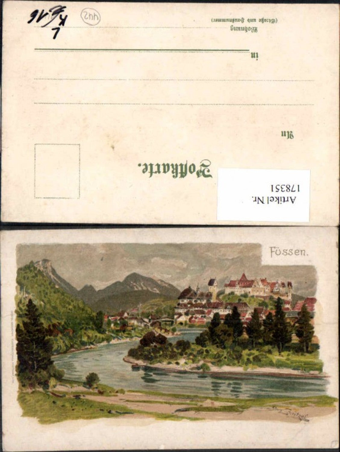 178351,Künstler Litho Otto Strützel Füssen am Lech pub Zieher