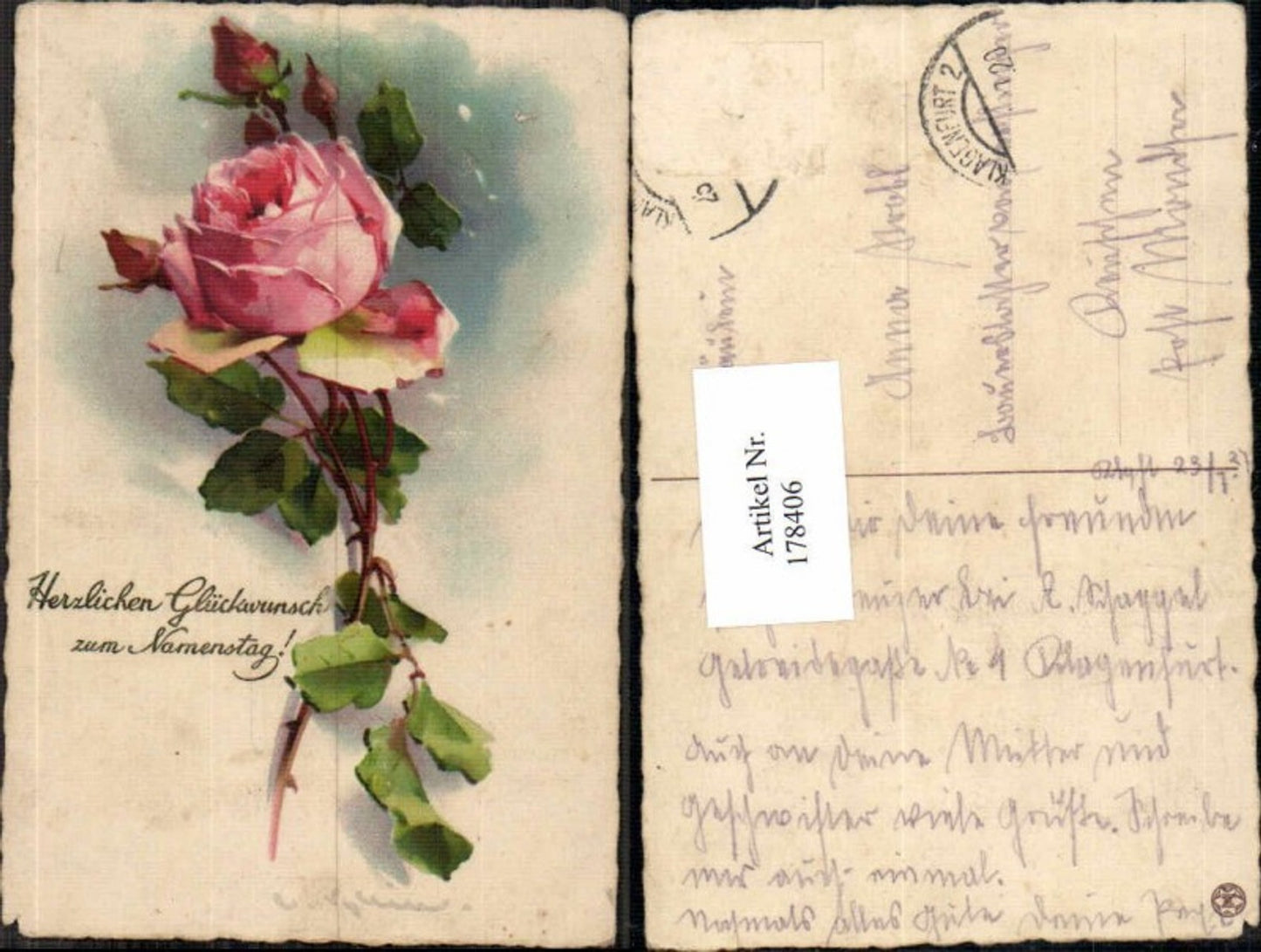 178406,Künstler AK Catharina Klein Rosen Blumen Namenstag