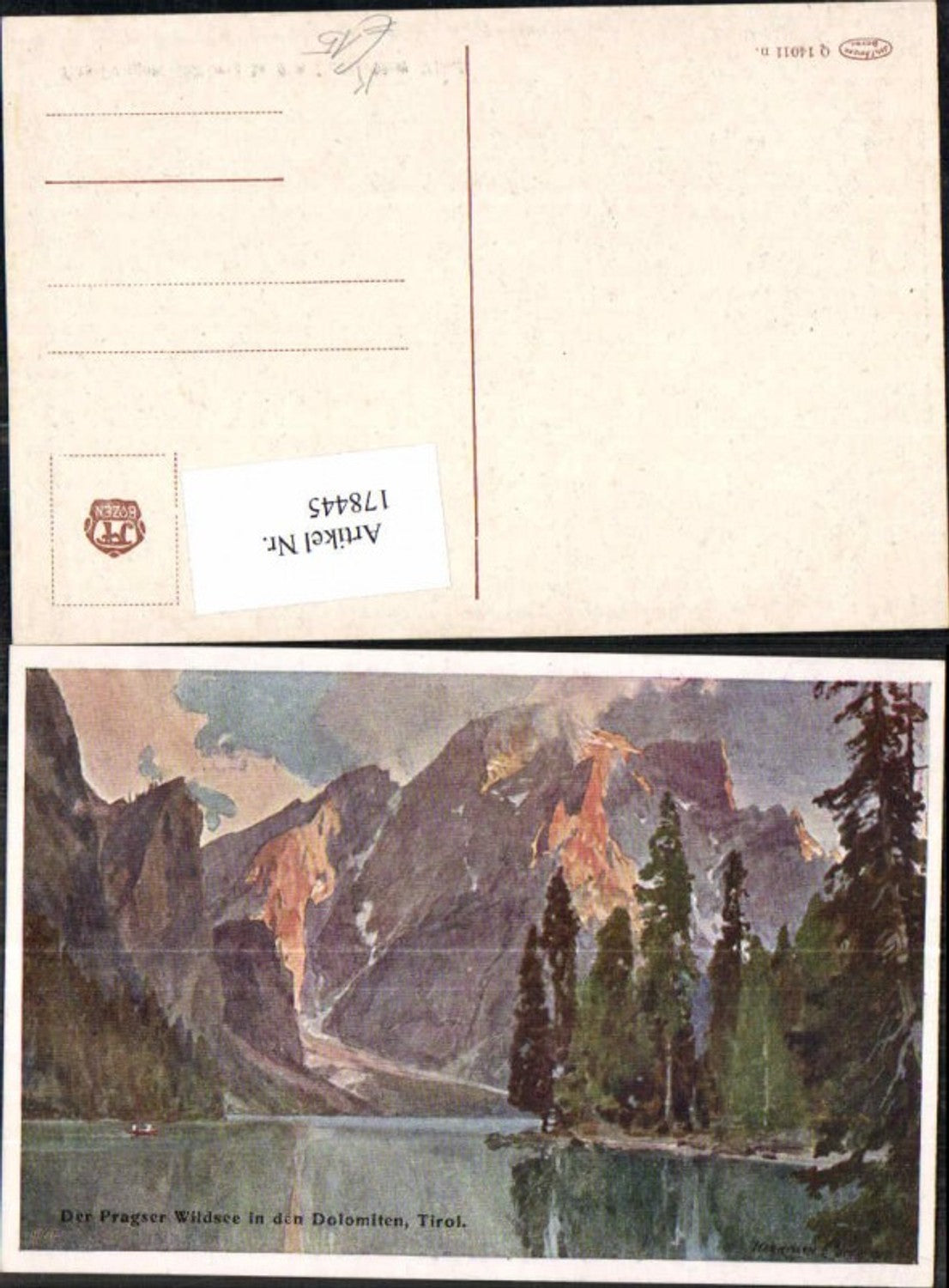 178445,Künstler AK E.H. Compton Pragser Wildsee Prags Trentino Dolomiten