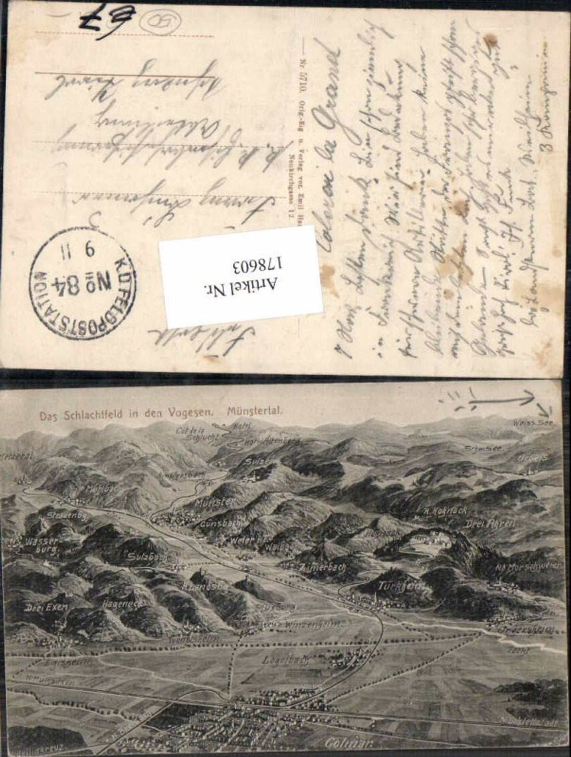 178603,Schlachtfeld bei Vogesen Münstertal Colmar Türkheim Logelbach Winzenheim Günsbach