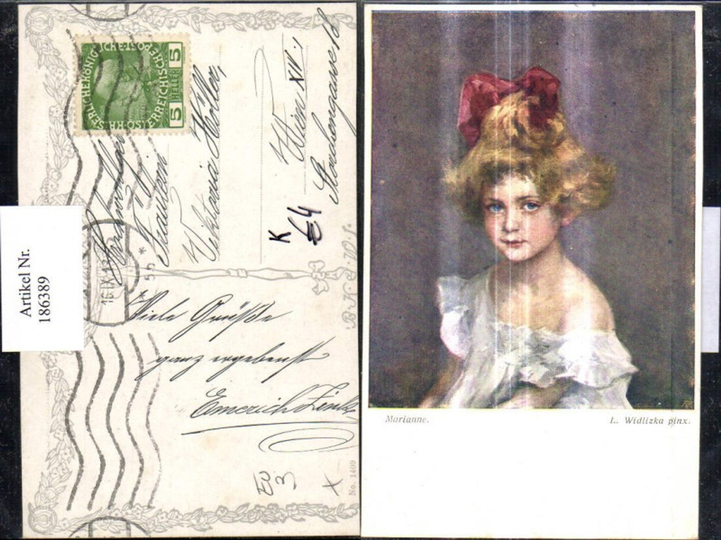 186389,Künstler Ak L. Widlizka Marianne