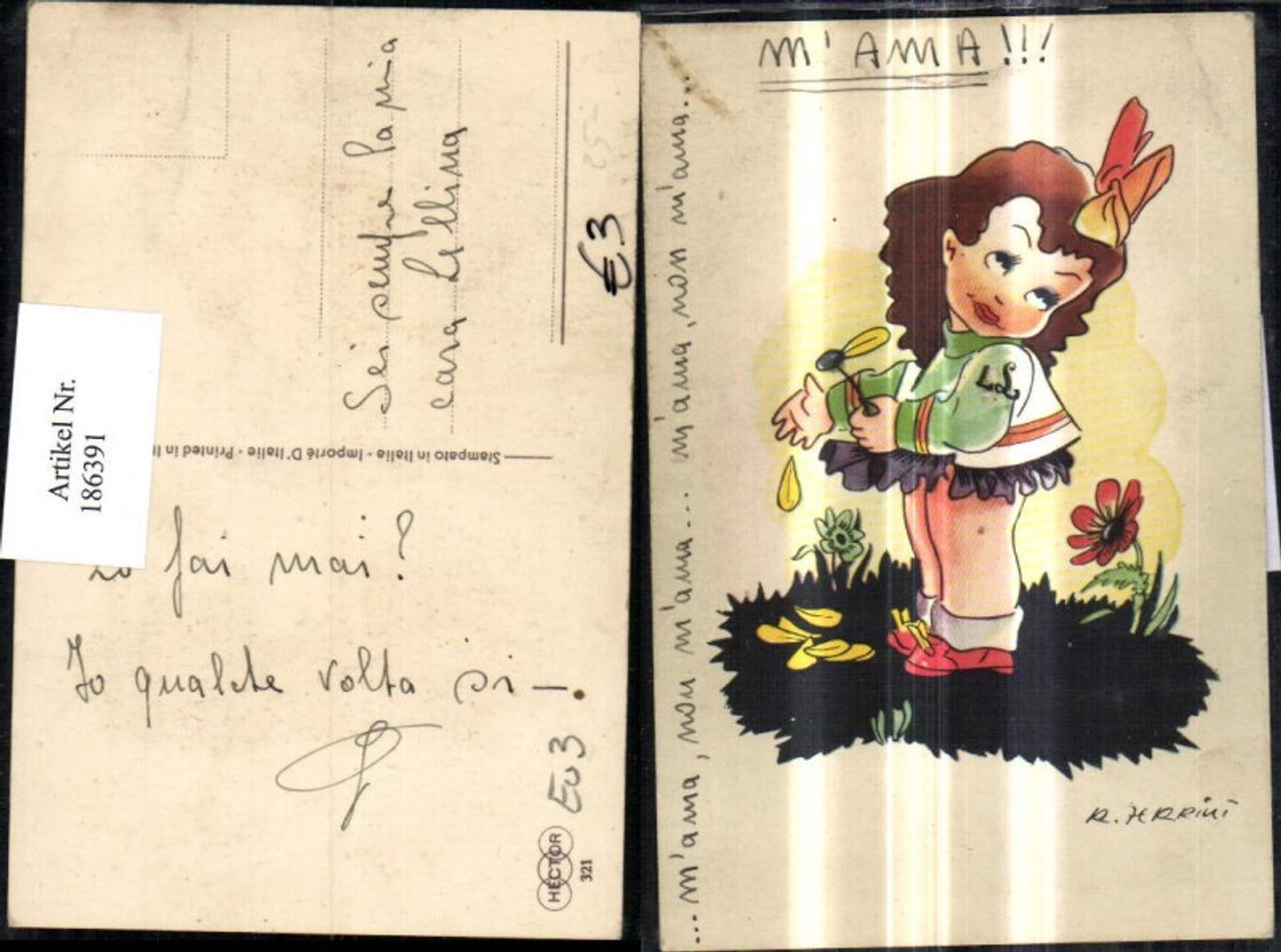 186391, Child girl with flower flowers