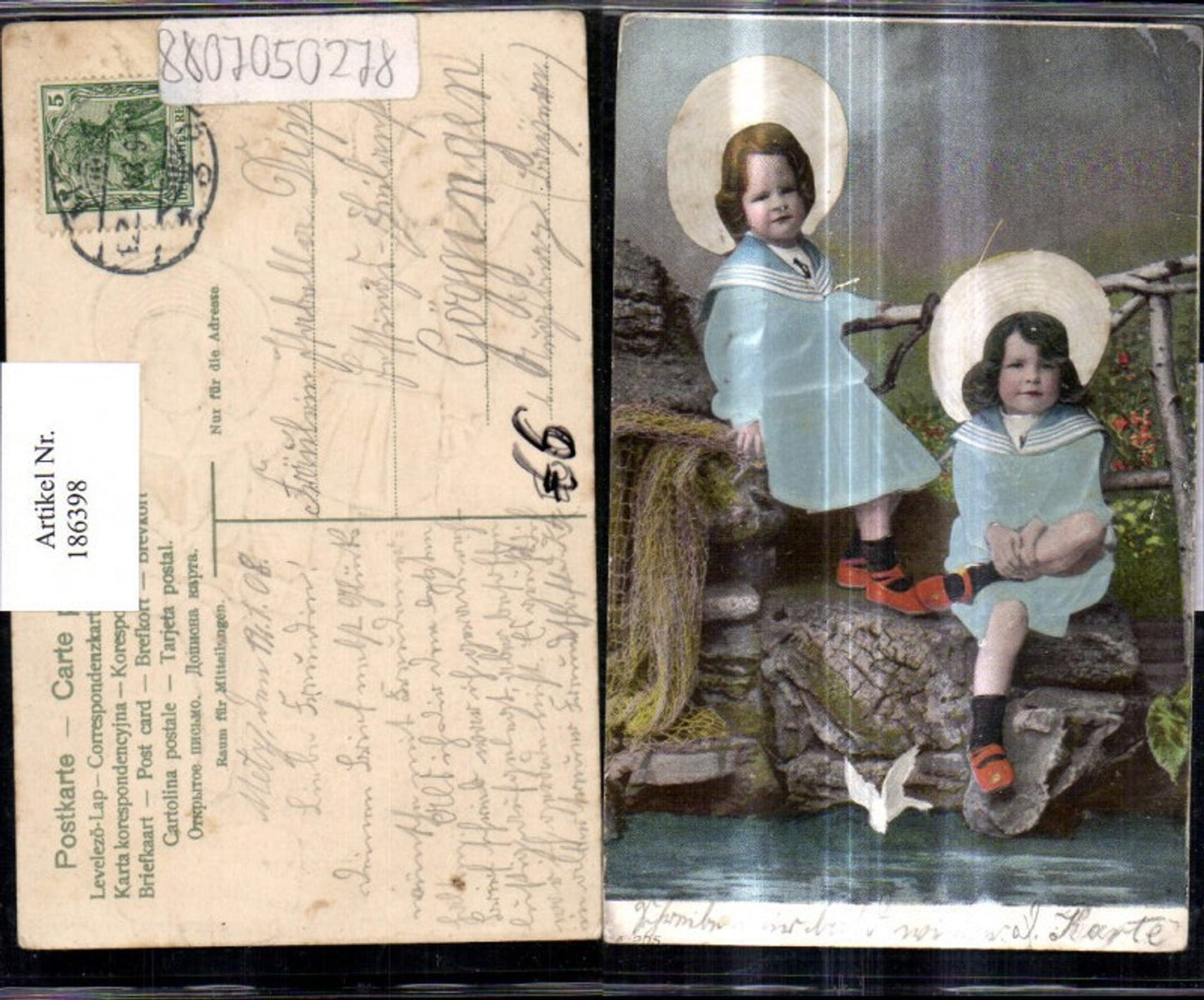 186398,Präge Ak Kinder m. Matrosenanzug