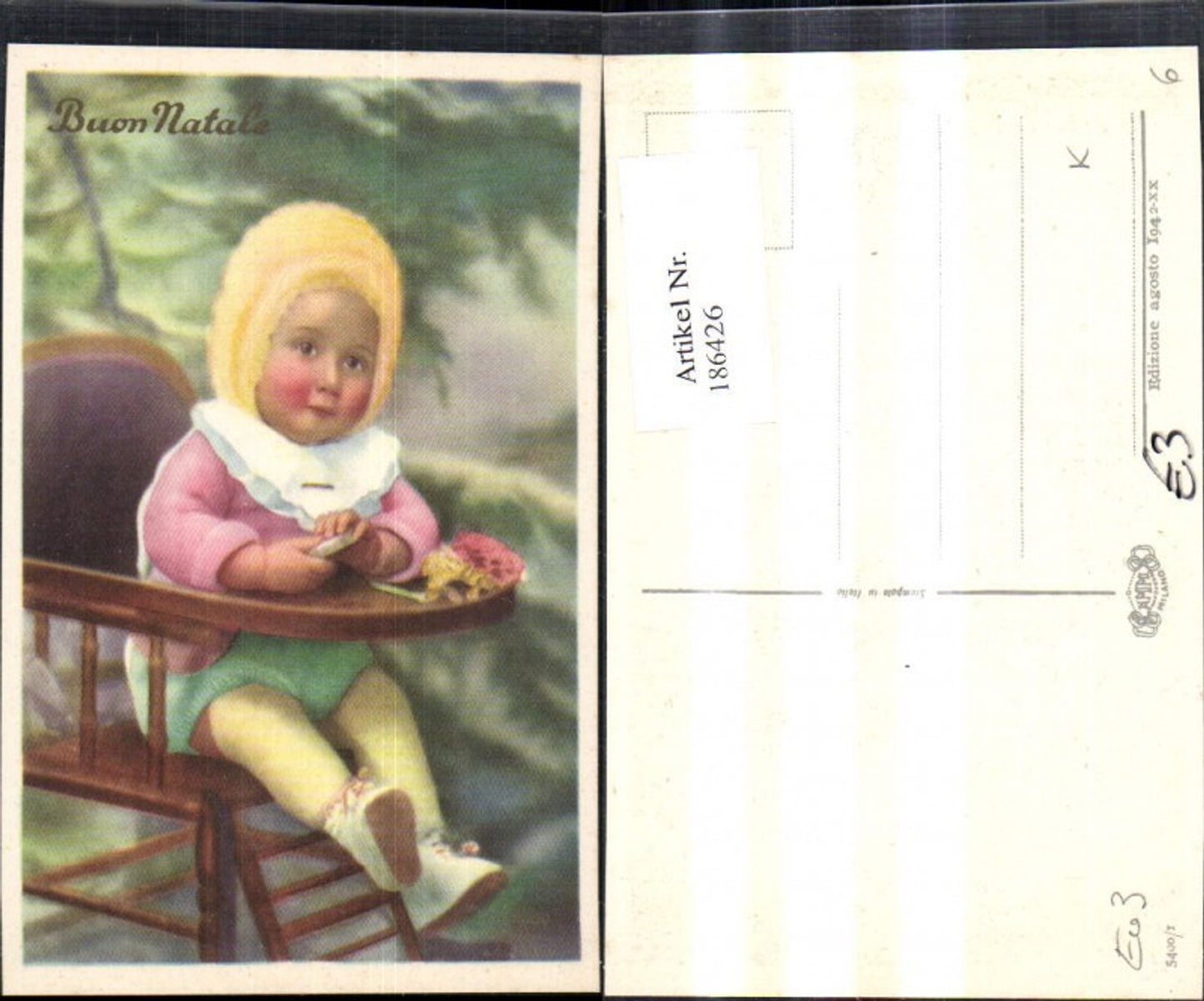 186426,Kind Baby i. Hochstuhl Buon Natale