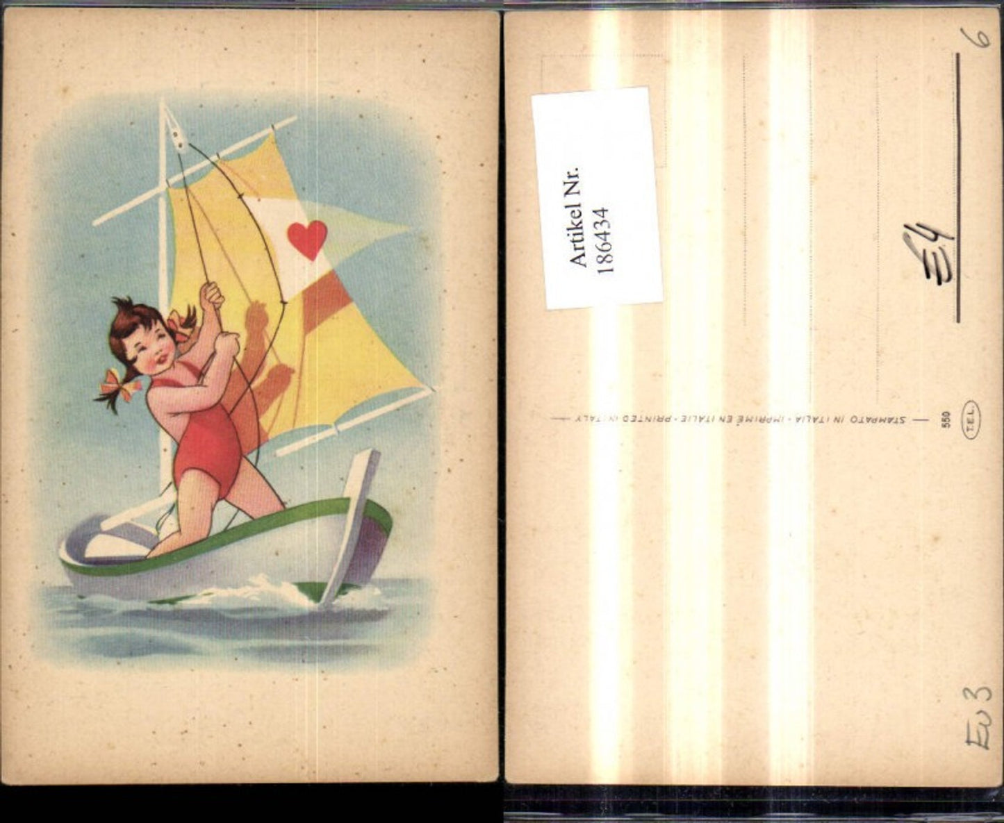 186434, Child girl a. Sailboat boat
