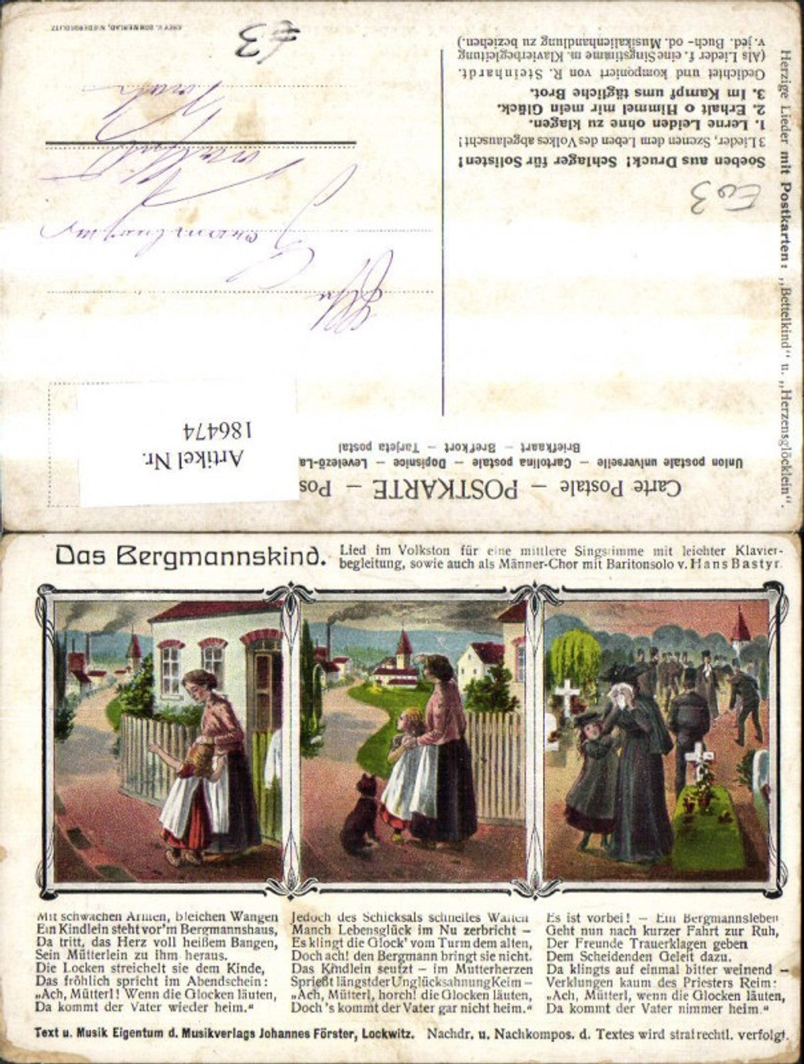 186474,Kind m. Frau Mehrbild Das Bergmannskind Liedtext