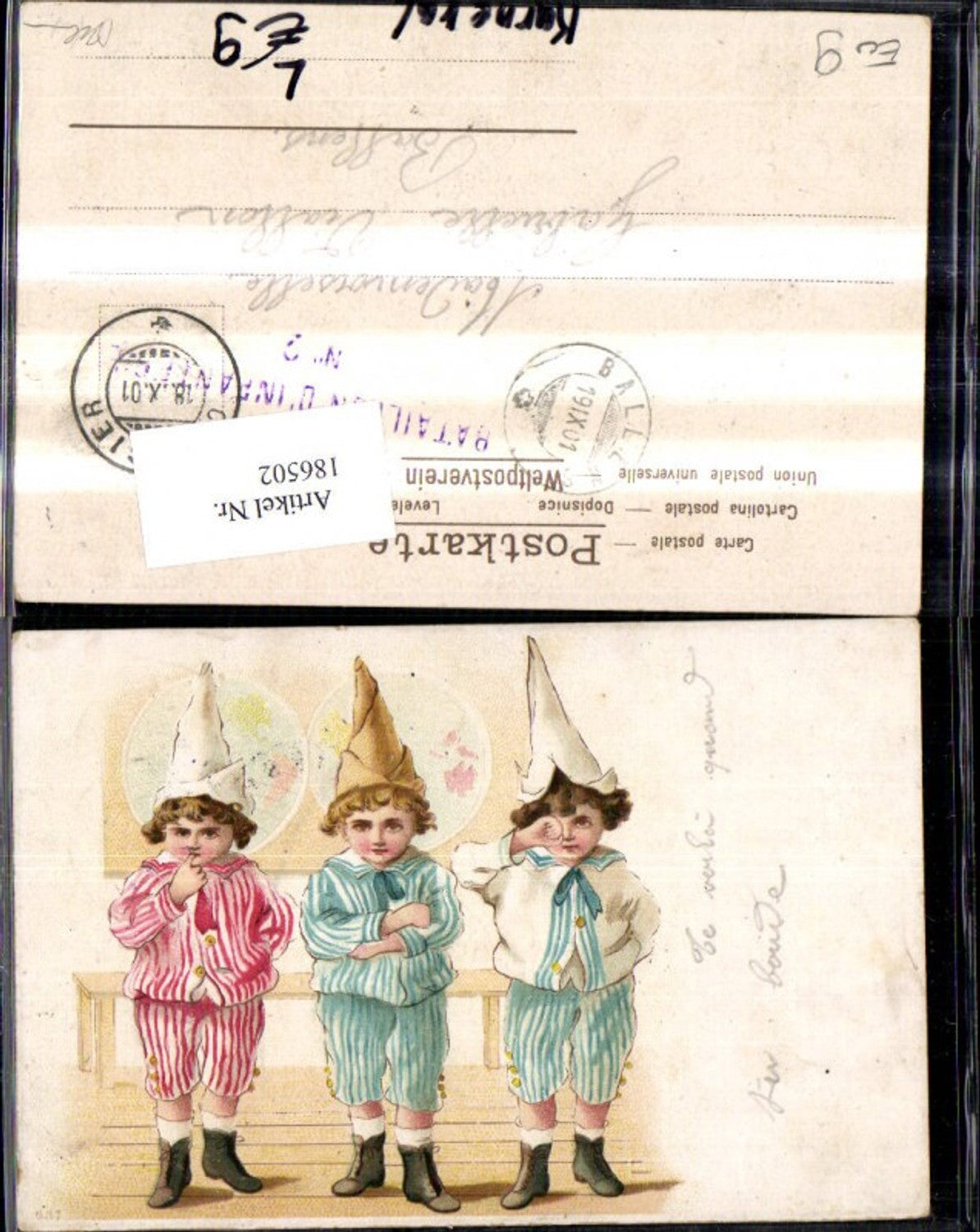 186502,Litho Kind Jungen i. Matrosenanzug Hut Karneval
