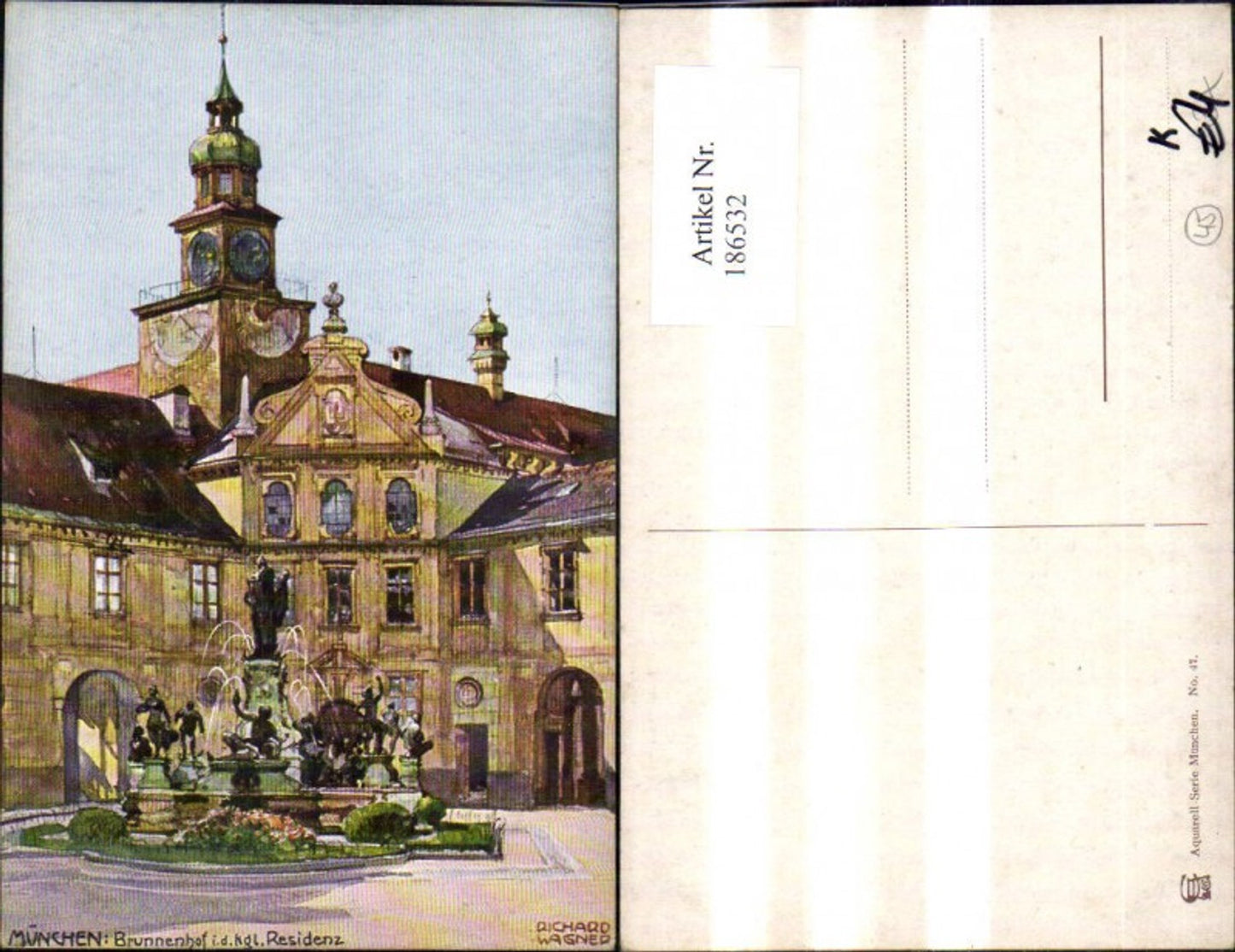 186532,Künstler Ak Richard Wagner München Brunnenhof i. d. Kgl. Residenz