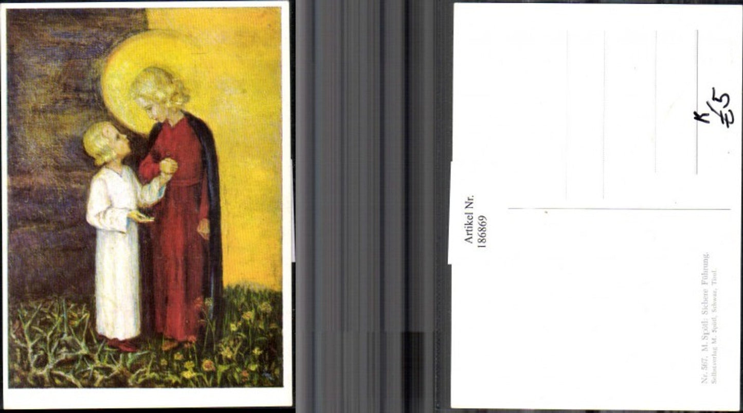 186869,Künstler AK M. Spötl Schwaz 567 Kinder Hand in Hand