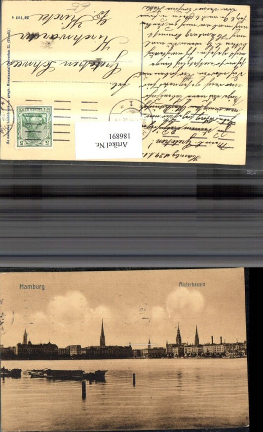 186891, Hamburg partial view Alster basin