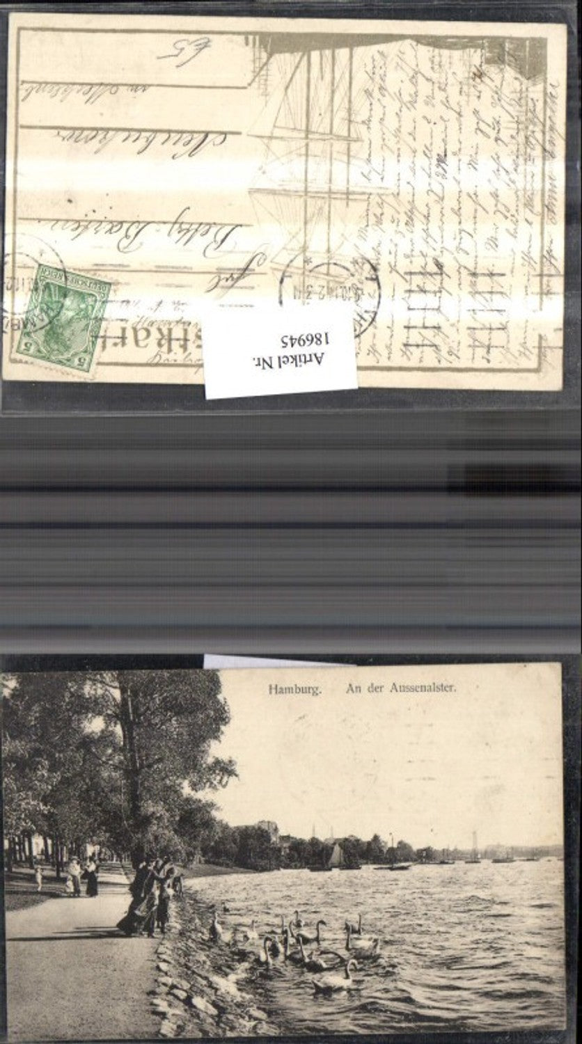 186945,Hamburg An d. Aussenalster Schwäne Partie