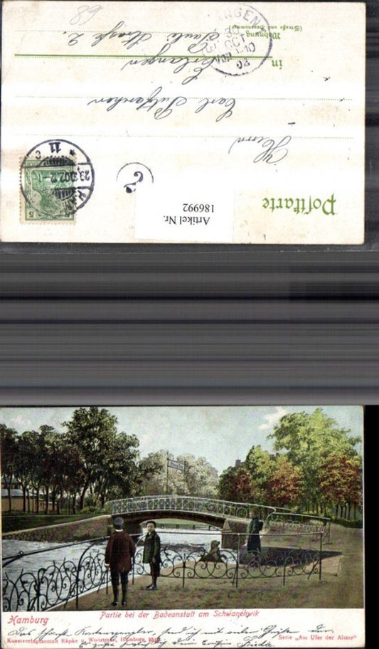 186992,Hamburg Partie b. d. Badeanstalt am Schwanenwik Brücke