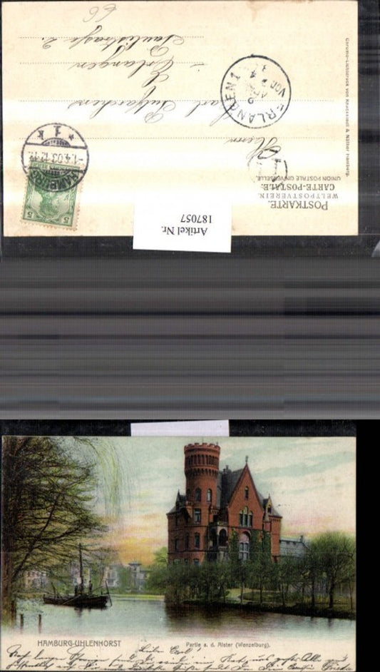 187057,Hamburg Uhlenhorst Partie a. d. Alster Wenzelburg