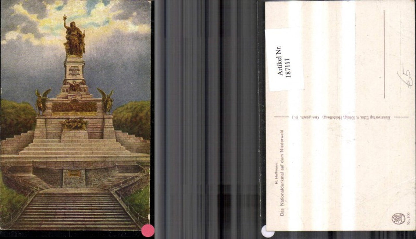 187111,Künstler Ak Heinrich Hoffmann Nationaldenkmal a. d. Niederwald