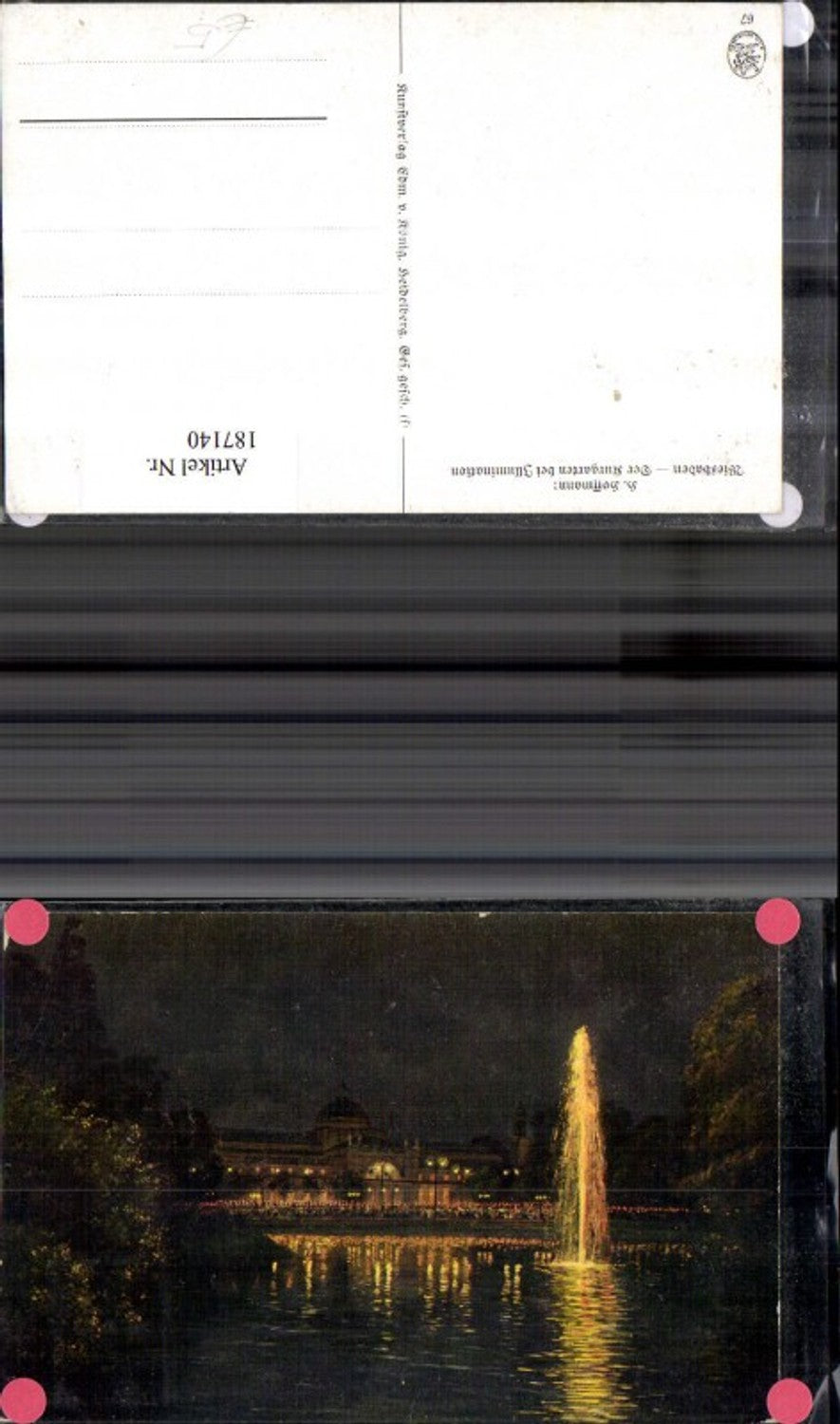 187140,Künstler Ak Heinrich Hoffmann Wiesbaden Der Kurgarten b. Illumination