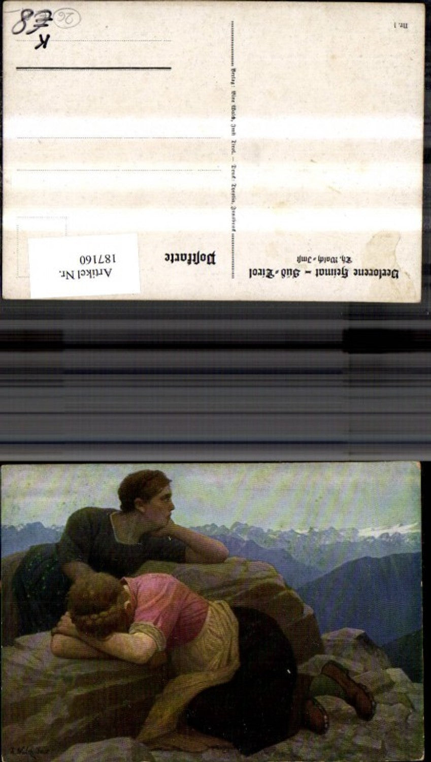 187160,Künstler Ak Th. Walch Imst Nr 1 Verlorene Heimat Südtirol