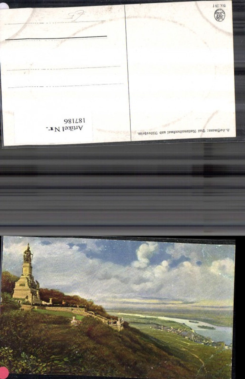 187186,Künstler Ak Heinrich Hoffmann Das Nationaldenkmal u. Rüdesheim
