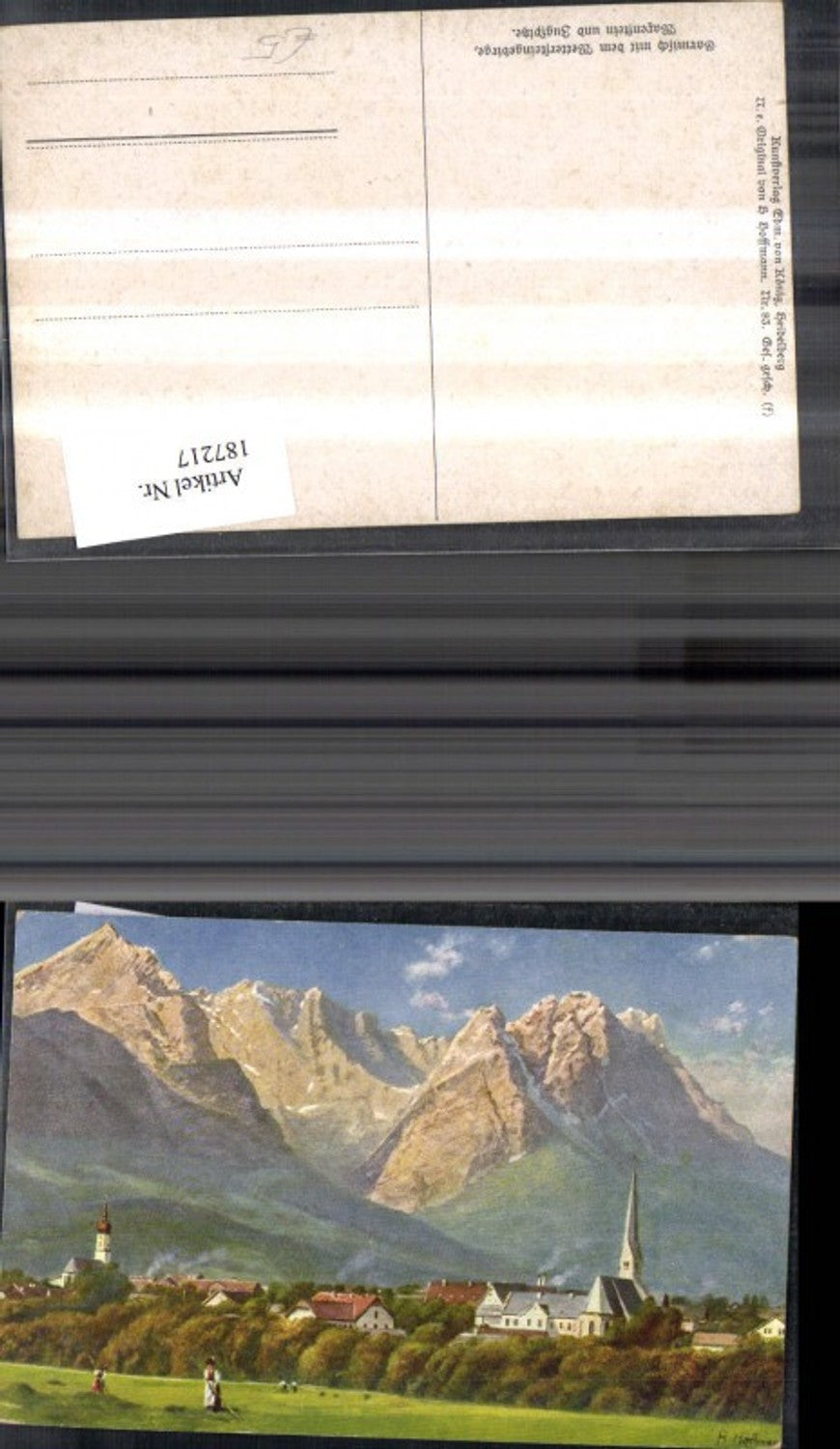 187217,Künstler Ak Heinrich Hoffmann Garmisch m. d. Wettersteingebirge Warenstein u. Zugspitze