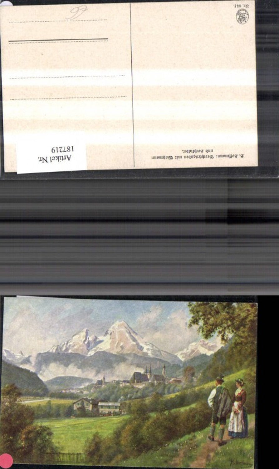 187219,Künstler Ak Heinrich Hoffmann Berchtesgaden m. Watzmann u. Hochkalter