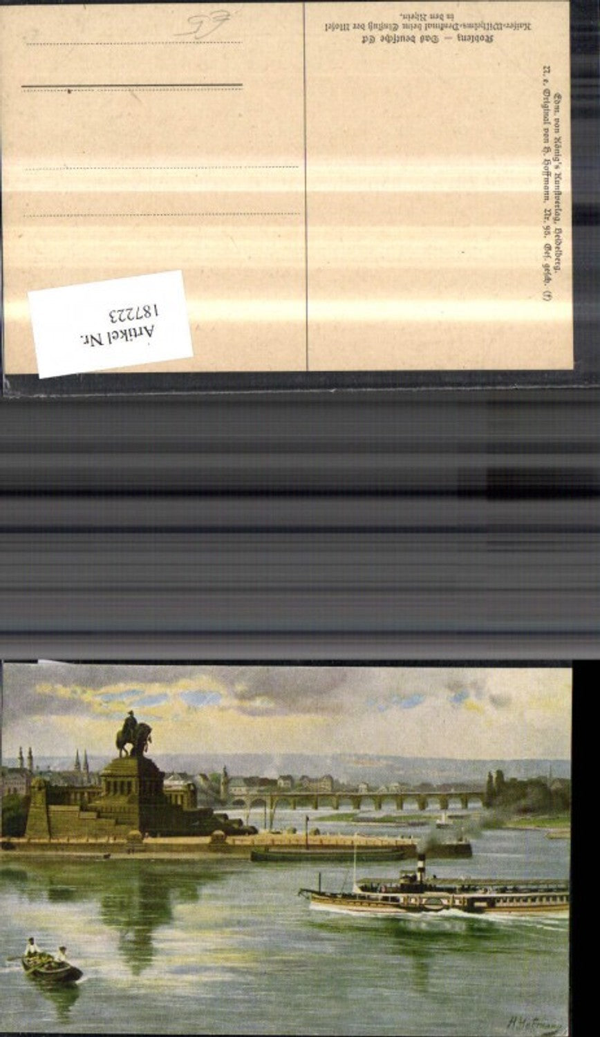 187223,Künstler Ak Heinrich Hoffmann Koblenz Das Deutsche Eck Kaiser Wilhelm Denkmal