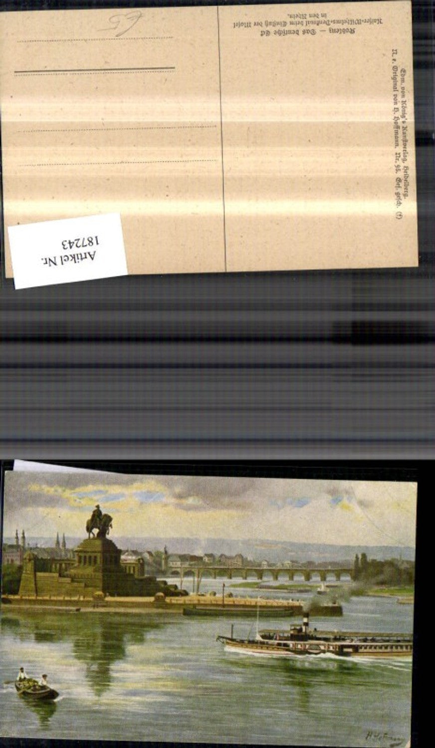 187243,Künstler Ak Heinrich Hoffmann Koblenz Das Deutsche Eck Kaiser Wilhelm Denkmal