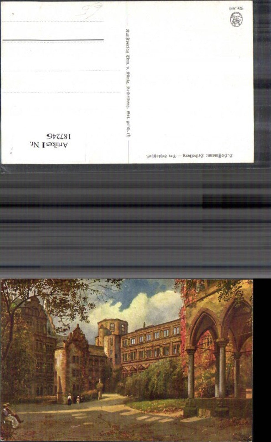 187246,Künstler Ak Heinrich Hoffmann Heidelberg Der Schloßhof