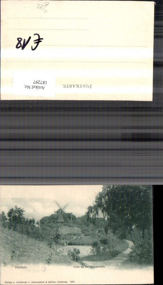 187297,Hamburg Ottensen Partie b. d. Rolandsmühle Windmühle