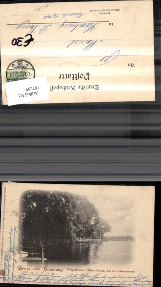 187299,Hamburg Harvestehude Alster Ansicht b. d. Rabenstrasse