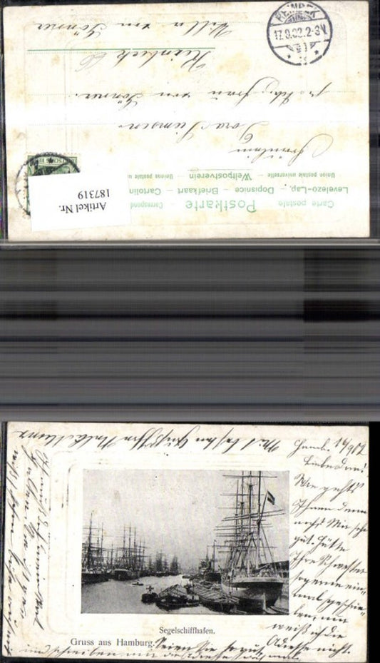 187319,Hamburg Präge Ak Segelschiffhafen Schiffe