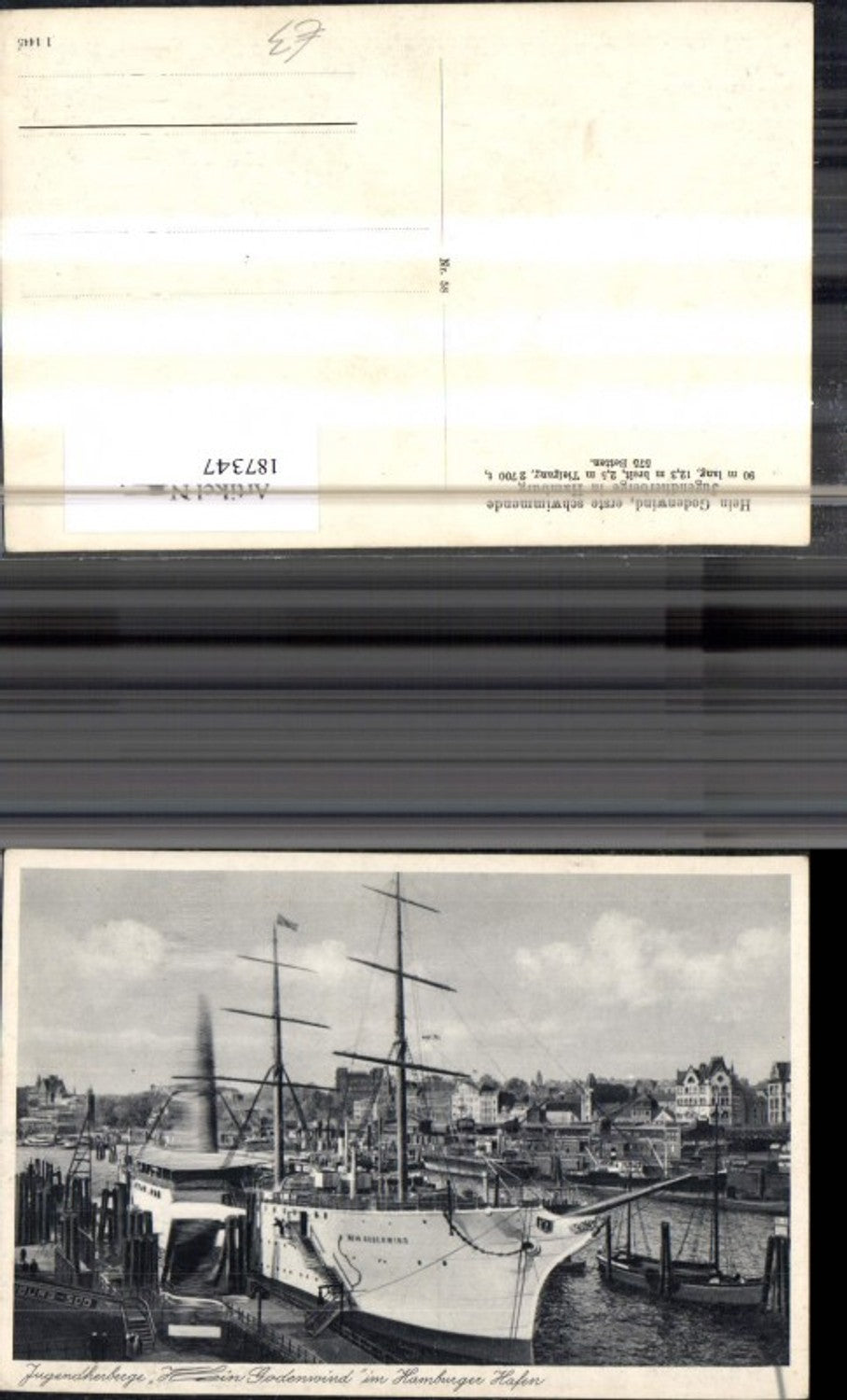 187347,Hamburg Hafen Jugendherberge Hein Godenwind Schiffe Dampfer