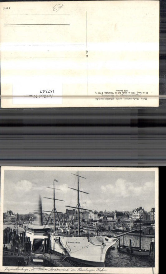 187347,Hamburg Hafen Jugendherberge Hein Godenwind Schiffe Dampfer