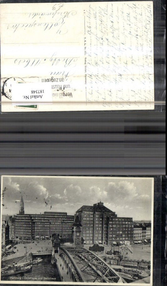 187348,Hamburg Chilehaus u. Ballinhaus Brücke
