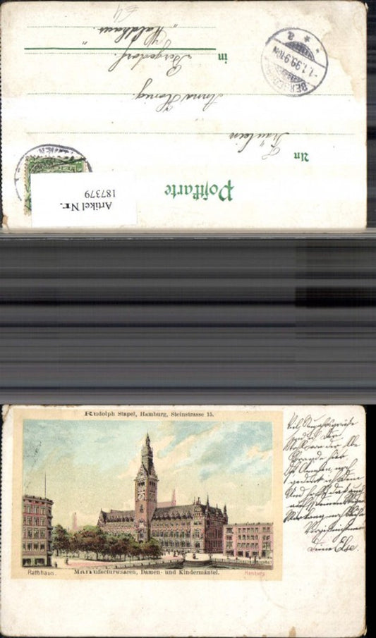 187379,Hamburg Rathaus Manufacturwaaren Damen Kindermäntel