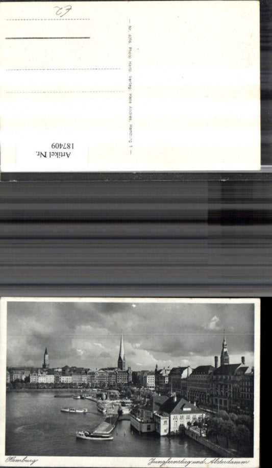 187409, Hamburg Jungfernsteg and Alsterdamm ships steamers