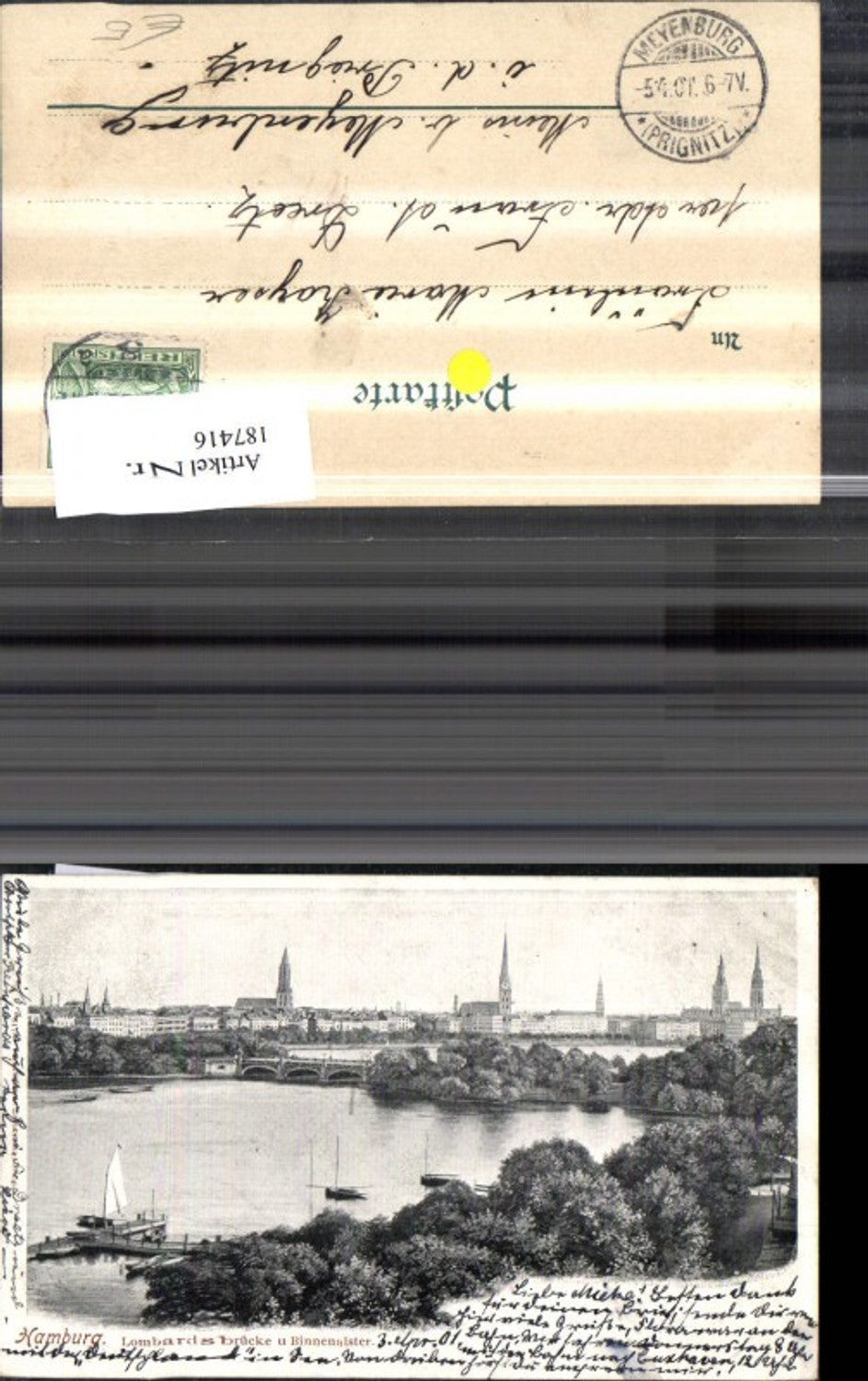 187416,Hamburg Lombardsbrücke u. Binnenalster