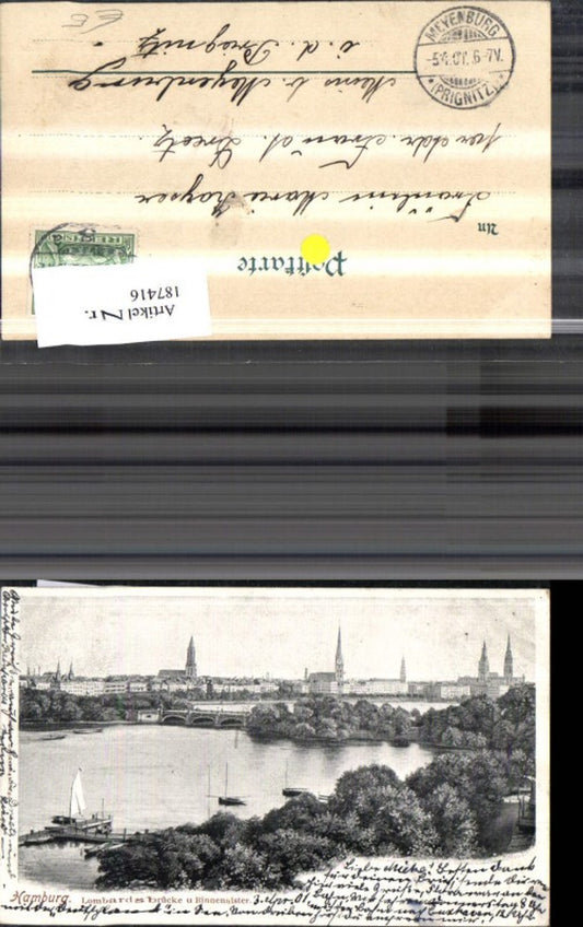 187416, Hamburg Lombardsbrücke and Inner Alster