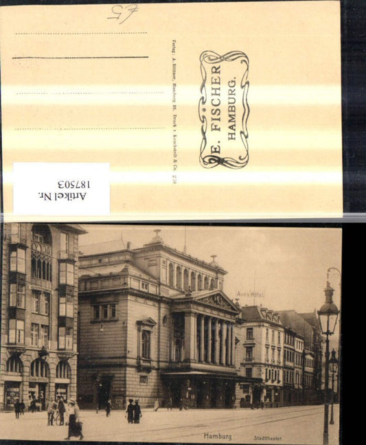187503, Hamburg City Theatre Aues Hotel Street view with people