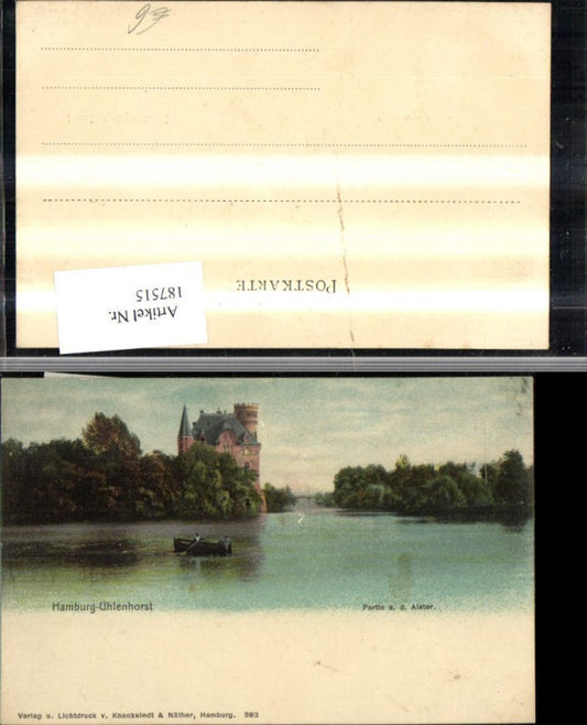 187515, Hamburg Uhlenhorst Partie ad . Alster Ruderboot Boot