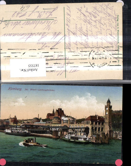 187555, Hamburg St. Pauli Landing Bridge Ships Steamers