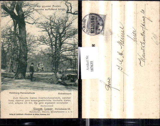 187635,Hamburg Eimsbüttel Harvestehude Eichenkoppel Einladung Siegmund Leser