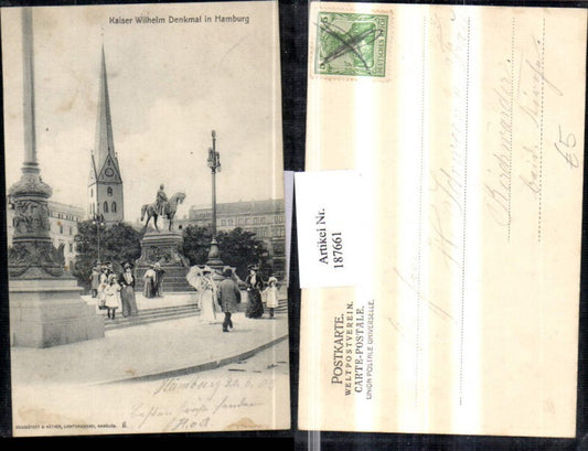 187661,Hamburg Kaiser Wilhelm Denkmal Leute