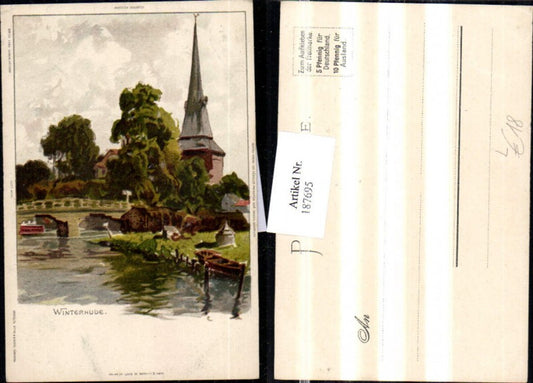 187695,Litho AK Hamburg Winterhude Kirchenturm
