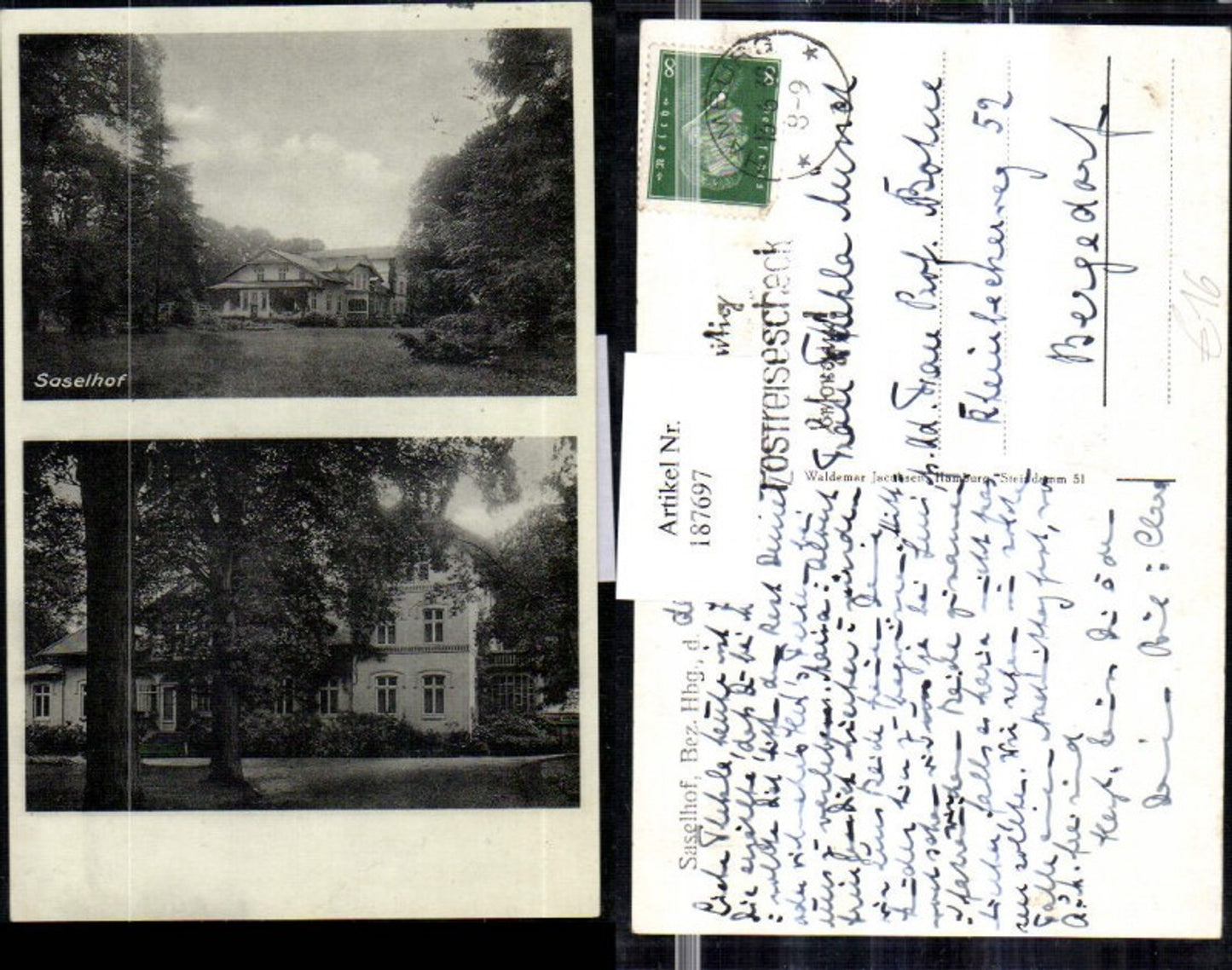 187697, Hamburg Saselhof multi-view postcard