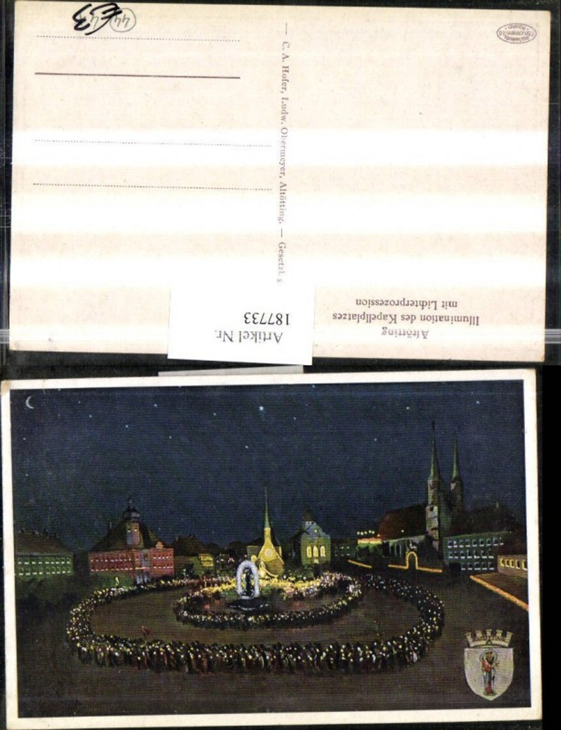 187733,Altötting Illumination d. Kapellplatzes m. Lichterprozession Wappen