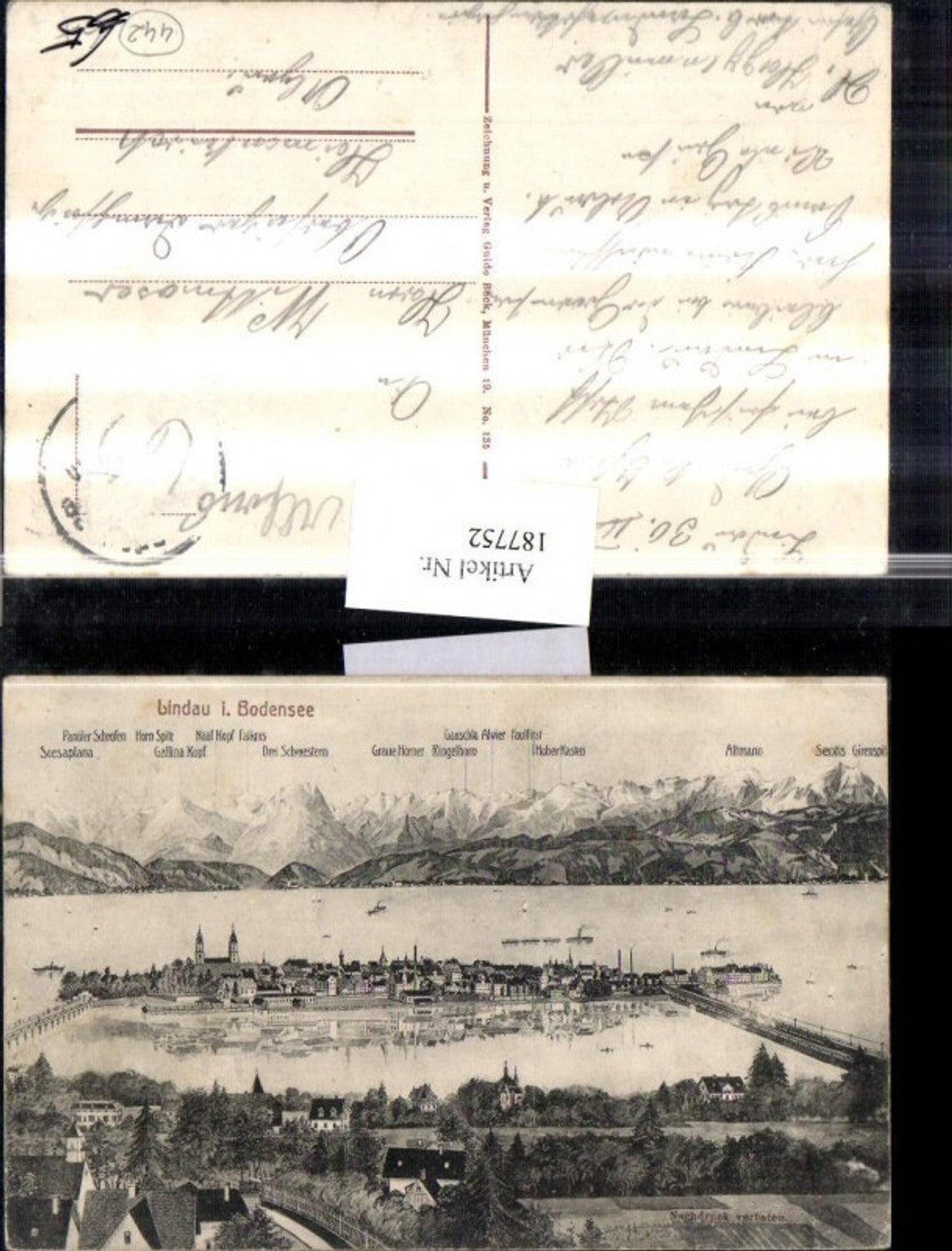 187752,Lindau i. Bodensee Totale Gebirge Gallina Kopf Drei Schwestern Hoher Kasten Altmann Sentis