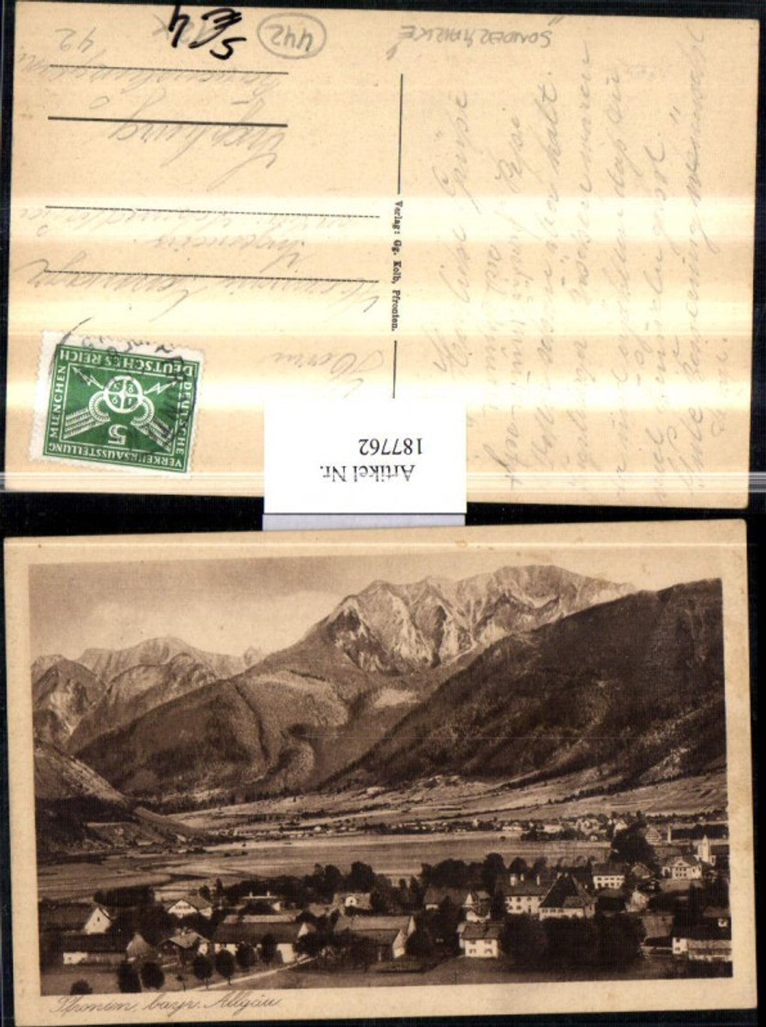 187762,Pfronten bayrischen Allgäu Totale Sondermarke Deutsche Verkehrsausstellung 1925