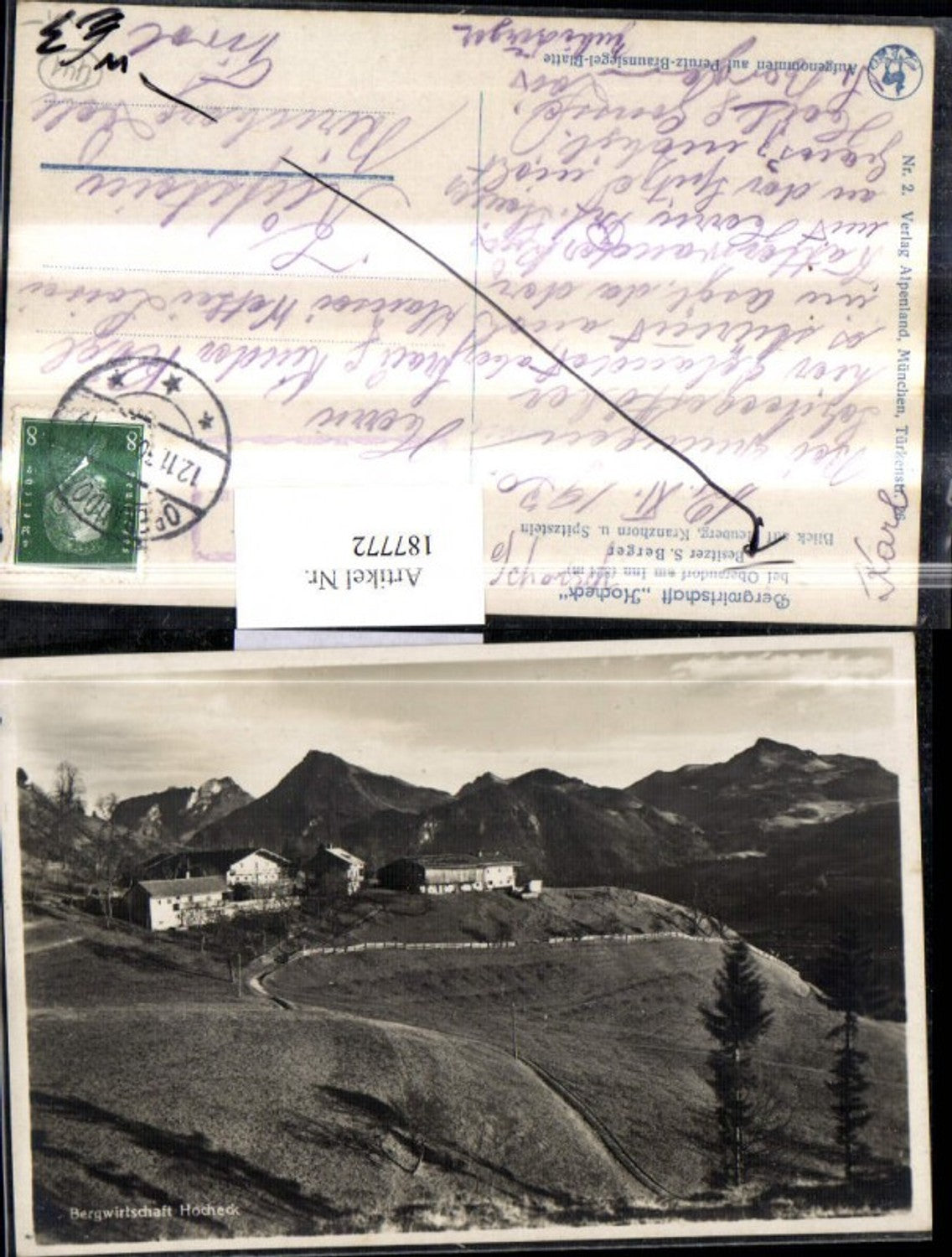 187772,Bergwirtschaft Hocheck b. Oberaudorf am Inn Bes. Berger