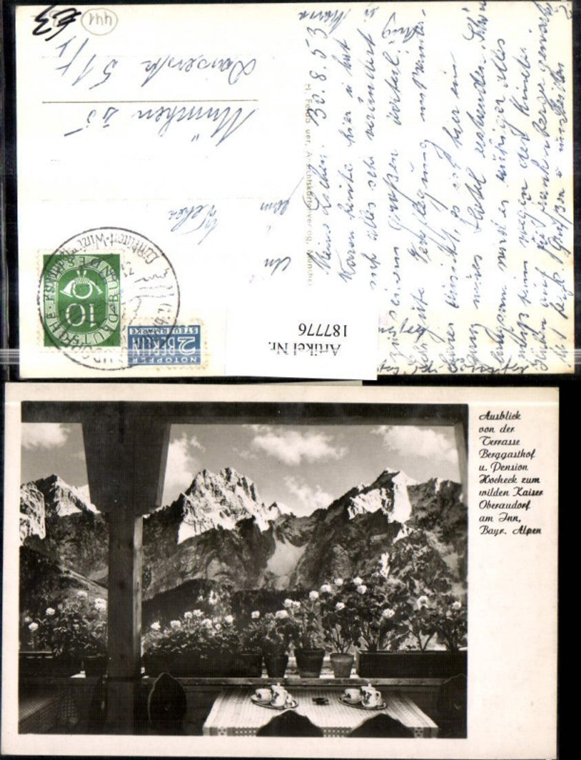 187776,Oberaudorf a. Inn Ausblick v. d. Terrasse Berggasthof u. Pension Hocheck zum wilden Kaiser