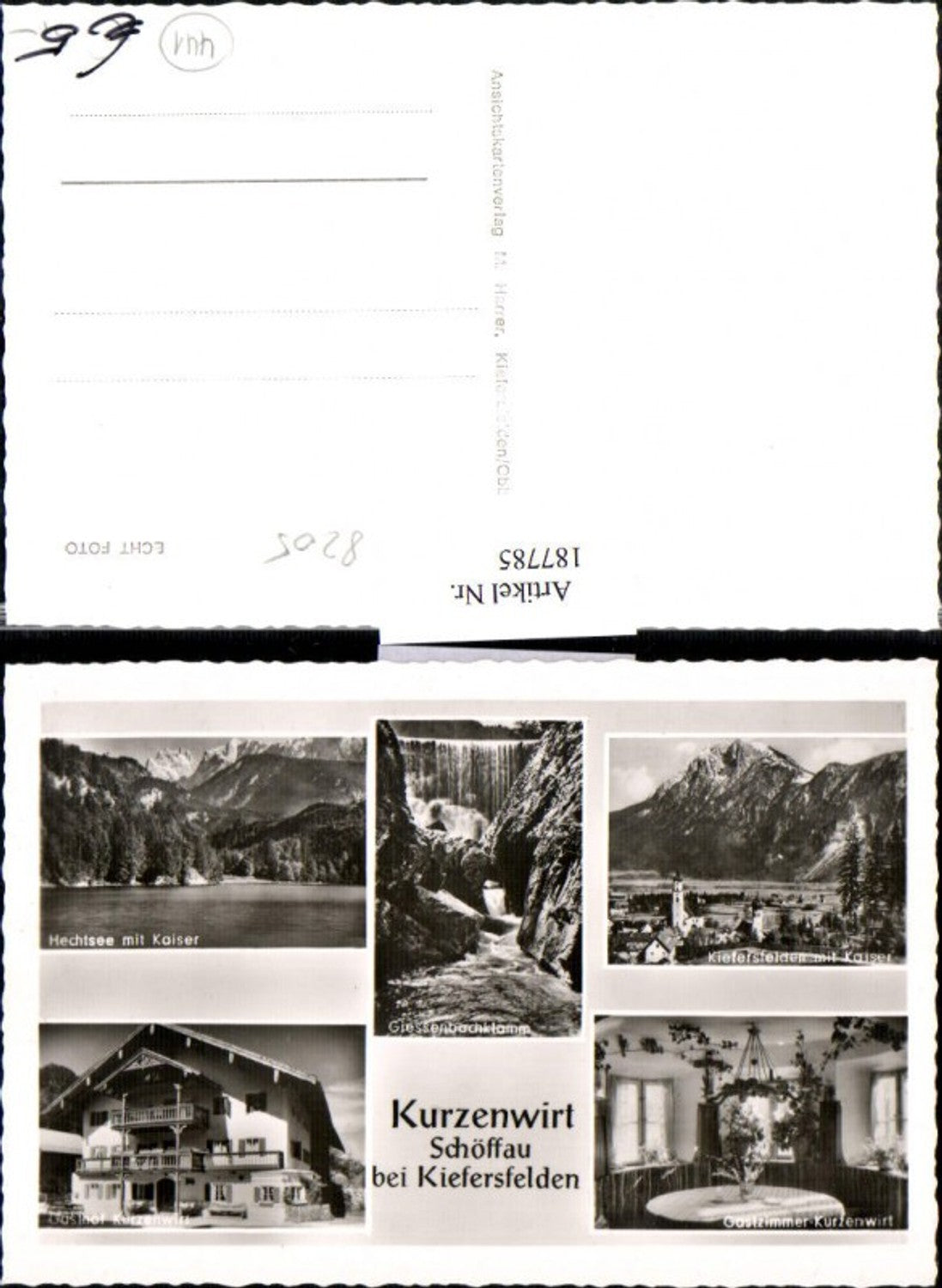 187785,Kurzenwirt Schöffau b. Kiefersfelden Hechtsee Giessenbachklamm Gastzimmer Mehrbildkarte