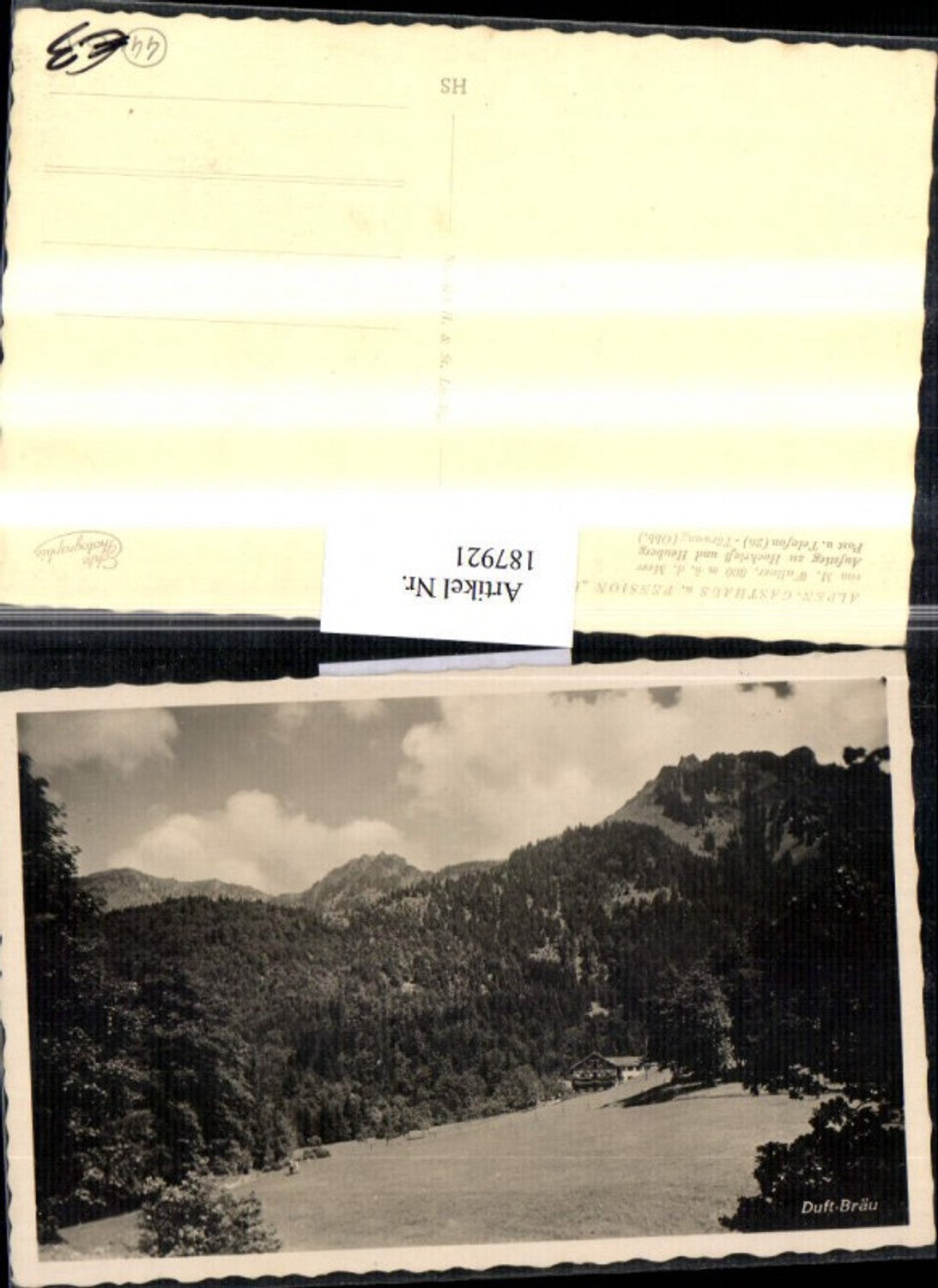 187921,Alpengasthaus u. Pension Duft-Bräu Aufstieg zu Hochrieß und Heuberg b. Törwang